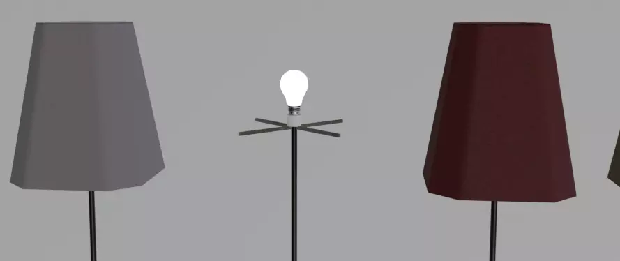 Beautiful and Casual Floor Lamp 3D Model  Multi Color Variants Low-poly 3D model_11