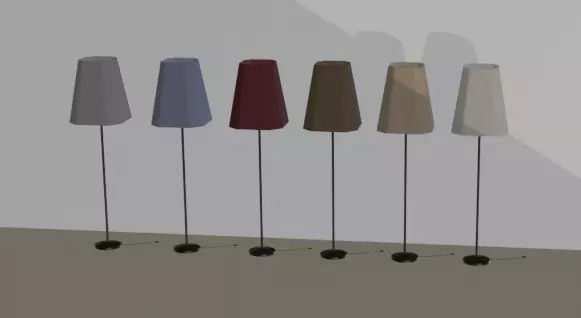 Beautiful and Casual Floor Lamp 3D Model  Multi Color Variants Low-poly 3D model_19