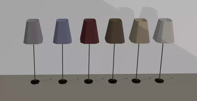 Beautiful and Casual Floor Lamp 3D Model  Multi Color Variants Low-poly 3D model_20