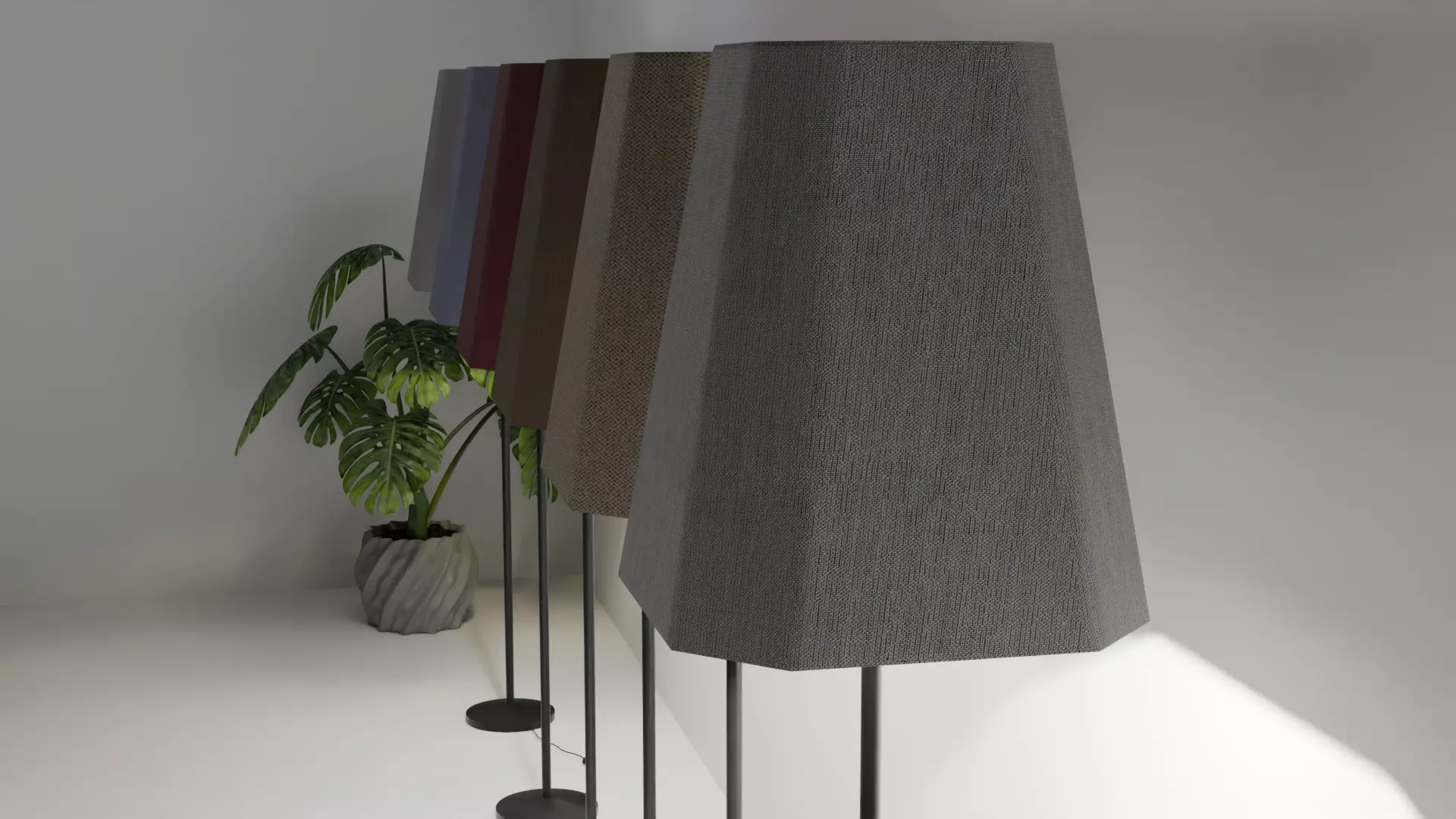 Beautiful and Casual Floor Lamp 3D Model  Multi Color Variants Low-poly 3D model_5