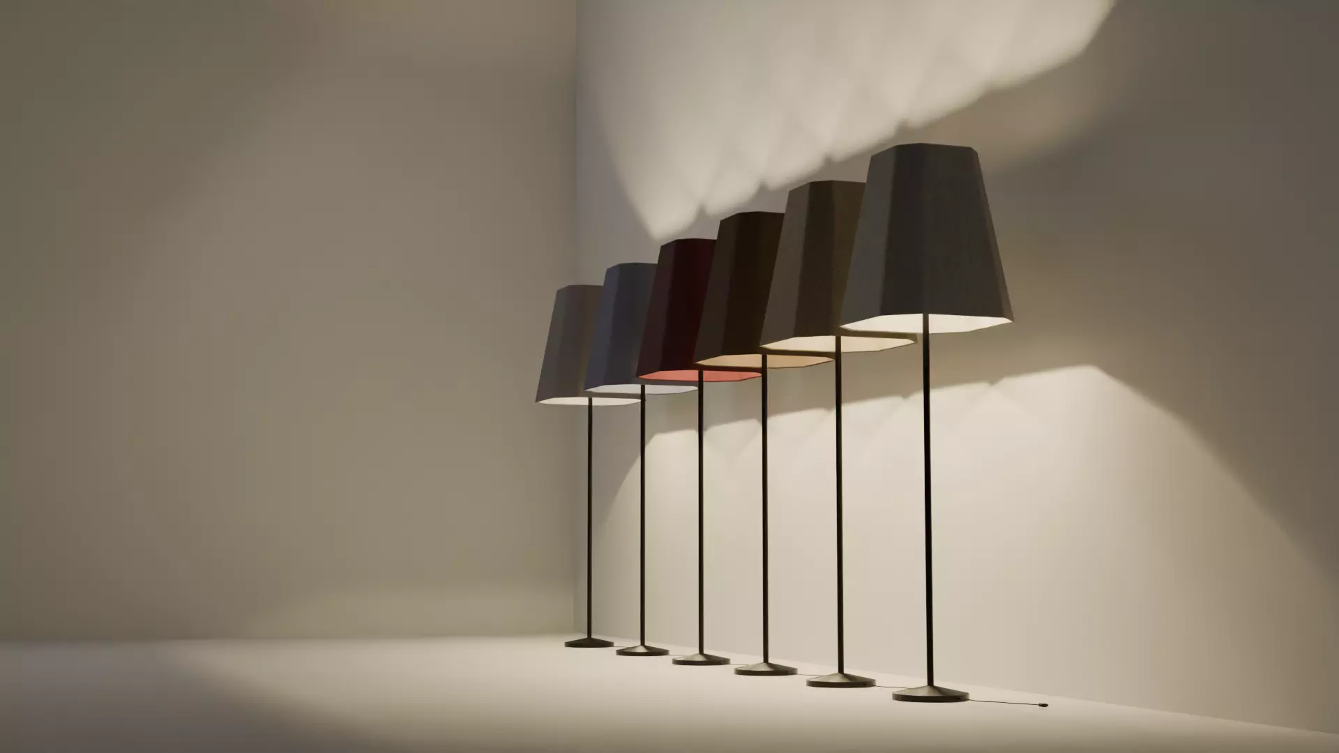 Beautiful and Casual Floor Lamp 3D Model  Multi Color Variants Low-poly 3D model_3