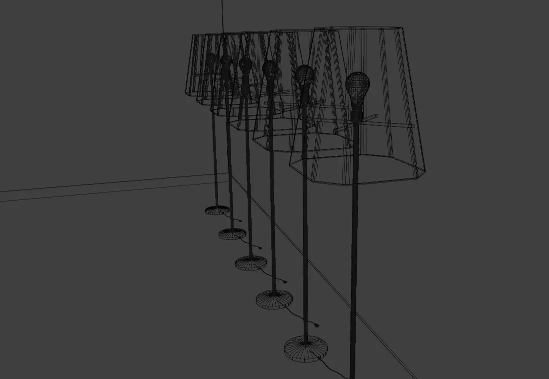 Beautiful and Casual Floor Lamp 3D Model  Multi Color Variants Low-poly 3D model_13