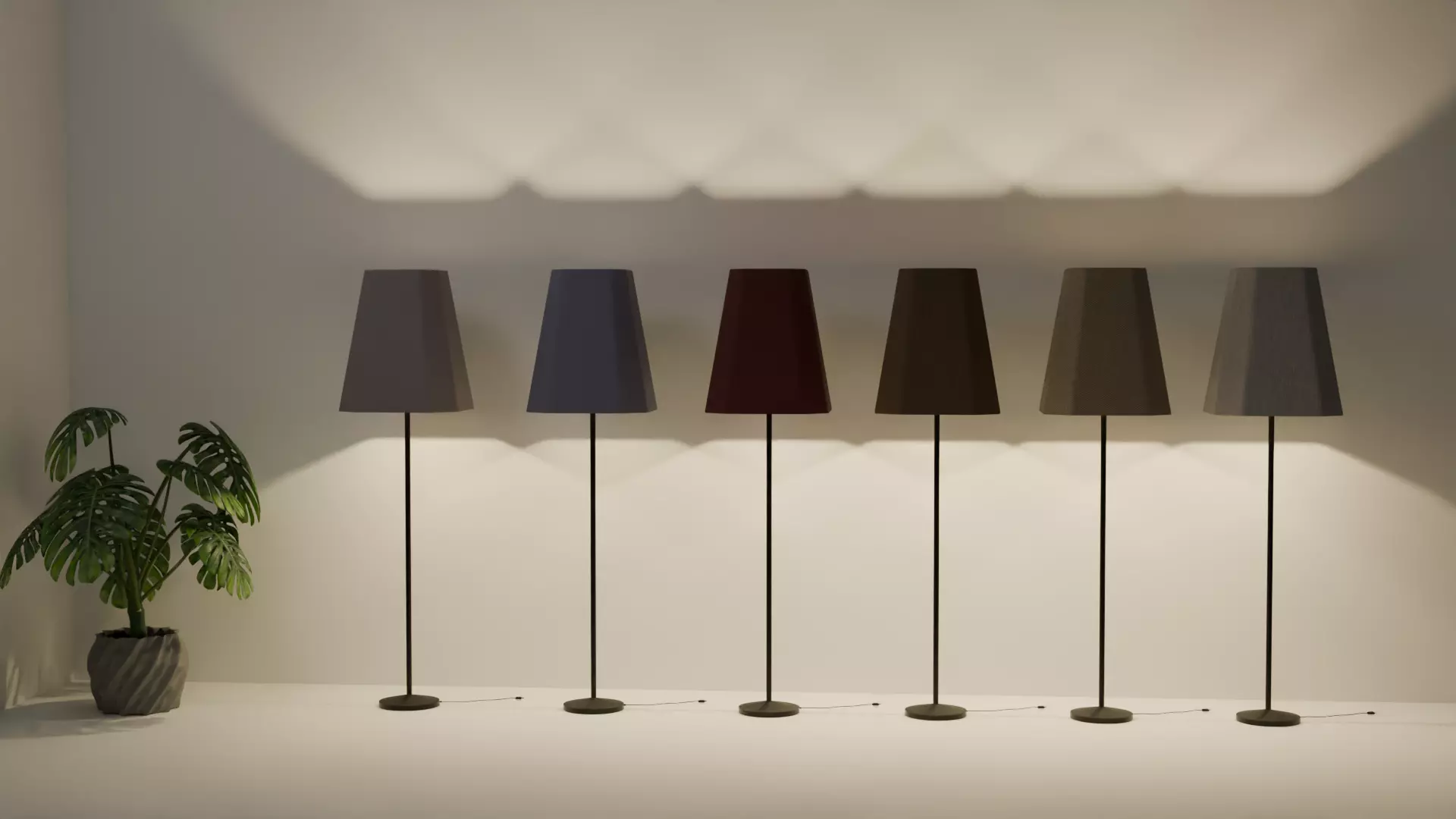 Beautiful and Casual Floor Lamp 3D Model  Multi Color Variants Low-poly 3D model_2