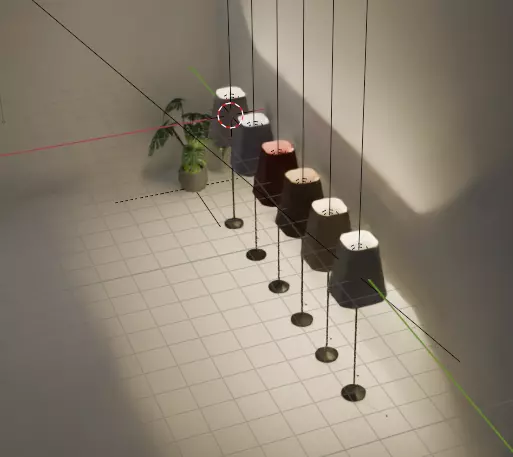 Beautiful and Casual Floor Lamp 3D Model  Multi Color Variants Low-poly 3D model_7