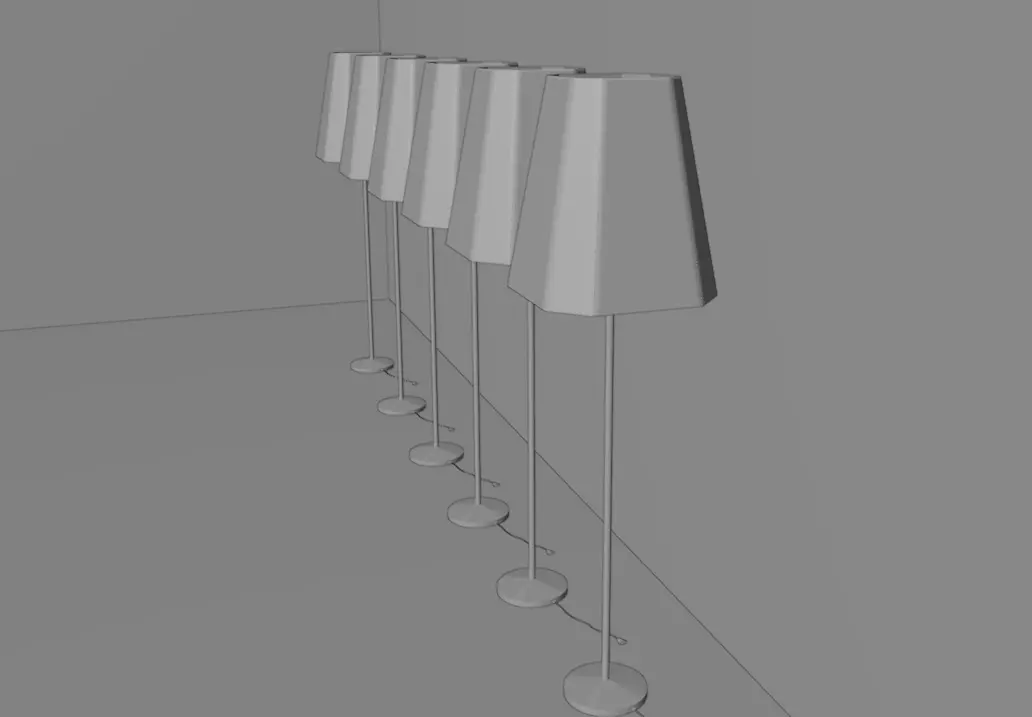 Beautiful and Casual Floor Lamp 3D Model  Multi Color Variants Low-poly 3D model_25