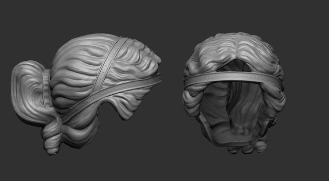 stylized hair 2 3D model