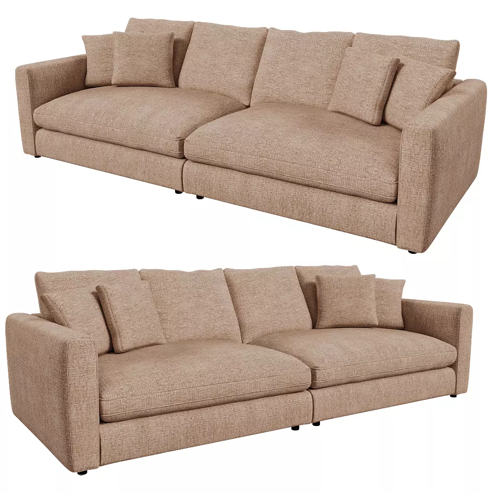 Sofa 3 seater Sense nature soft Low-poly 3D model_3