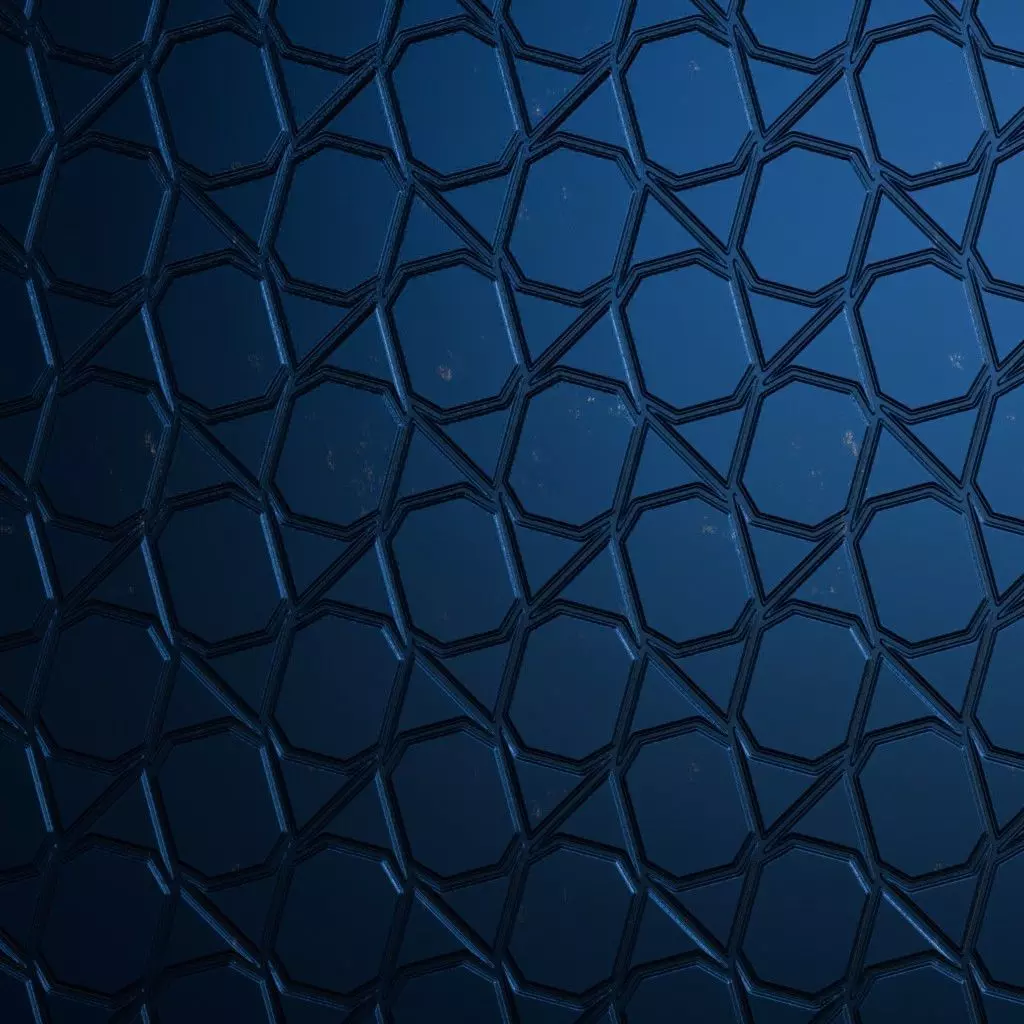 Blue and Black Glossy Geometric Metal Plate PBR Seamless Texture_2