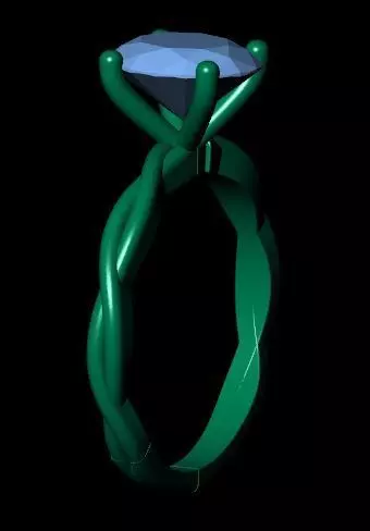 Oval Solitaire Ring 3D print model_16