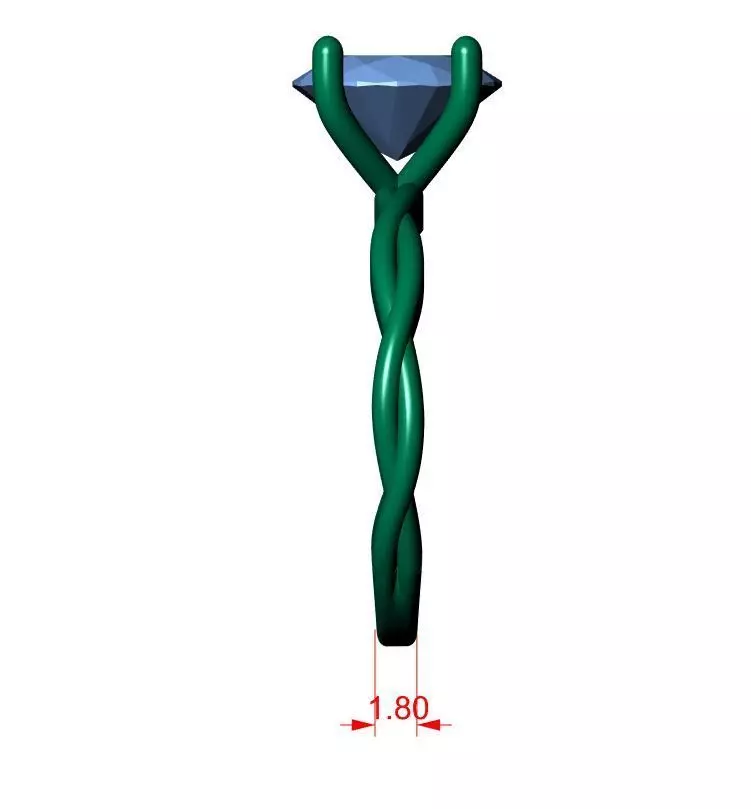 Oval Solitaire Ring 3D print model_7