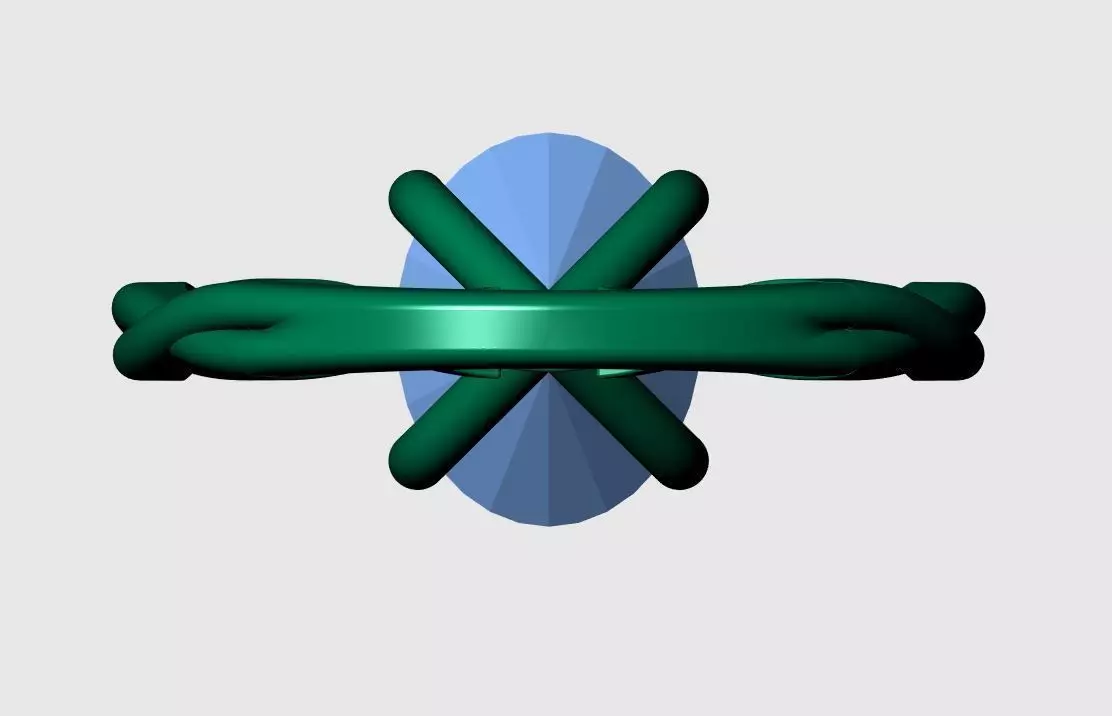 Oval Solitaire Ring 3D print model_10