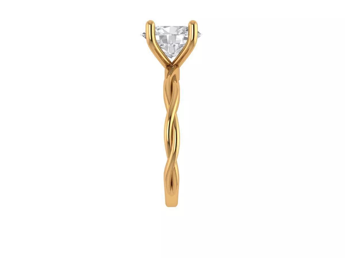Oval Solitaire Ring 3D print model_2