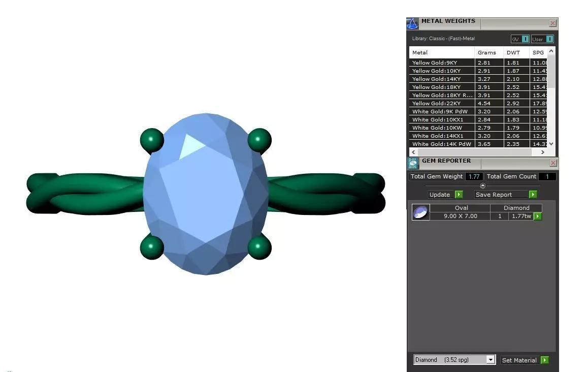 Oval Solitaire Ring 3D print model_9