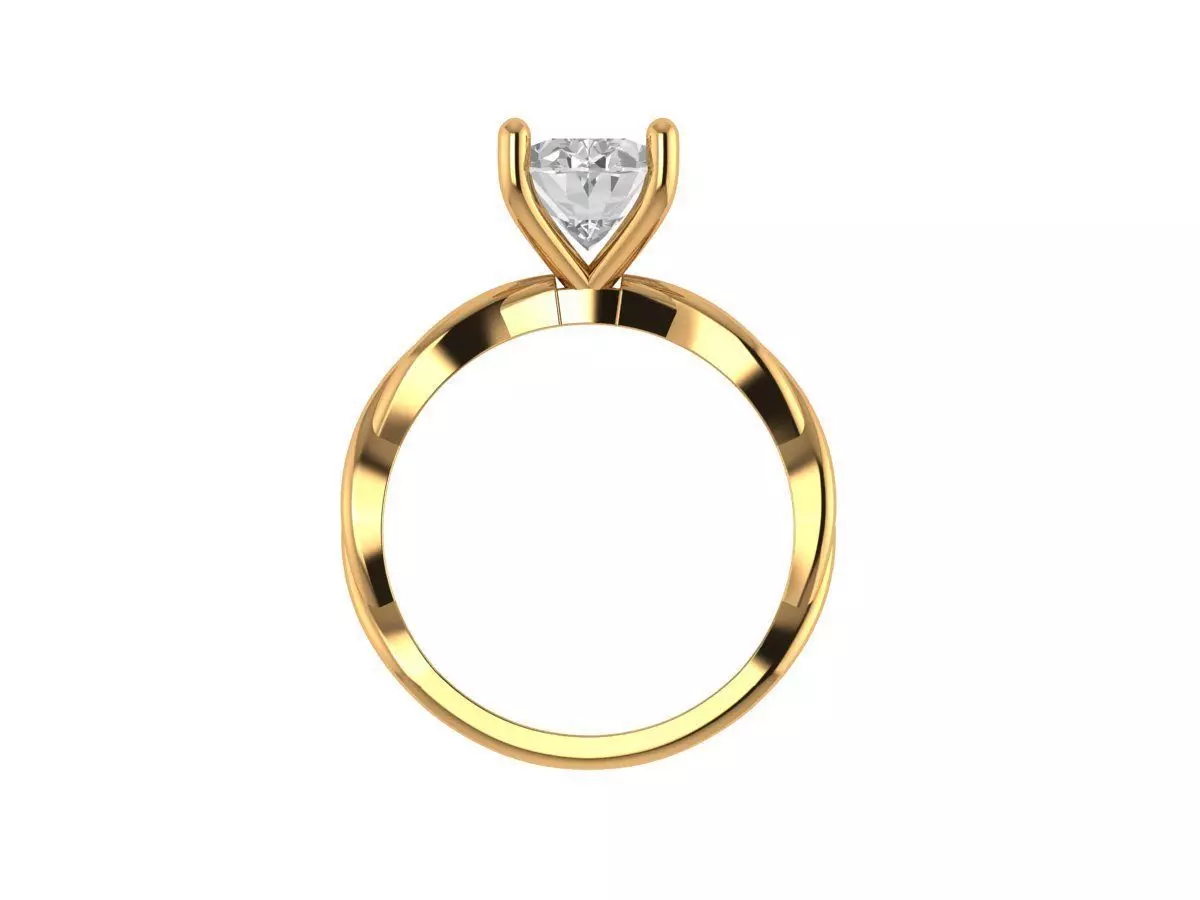 Oval Solitaire Ring 3D print model_5