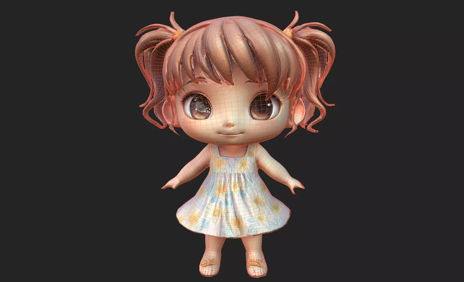 Chibi Adventure Heroes Pack 3 Low-poly 3D model_97