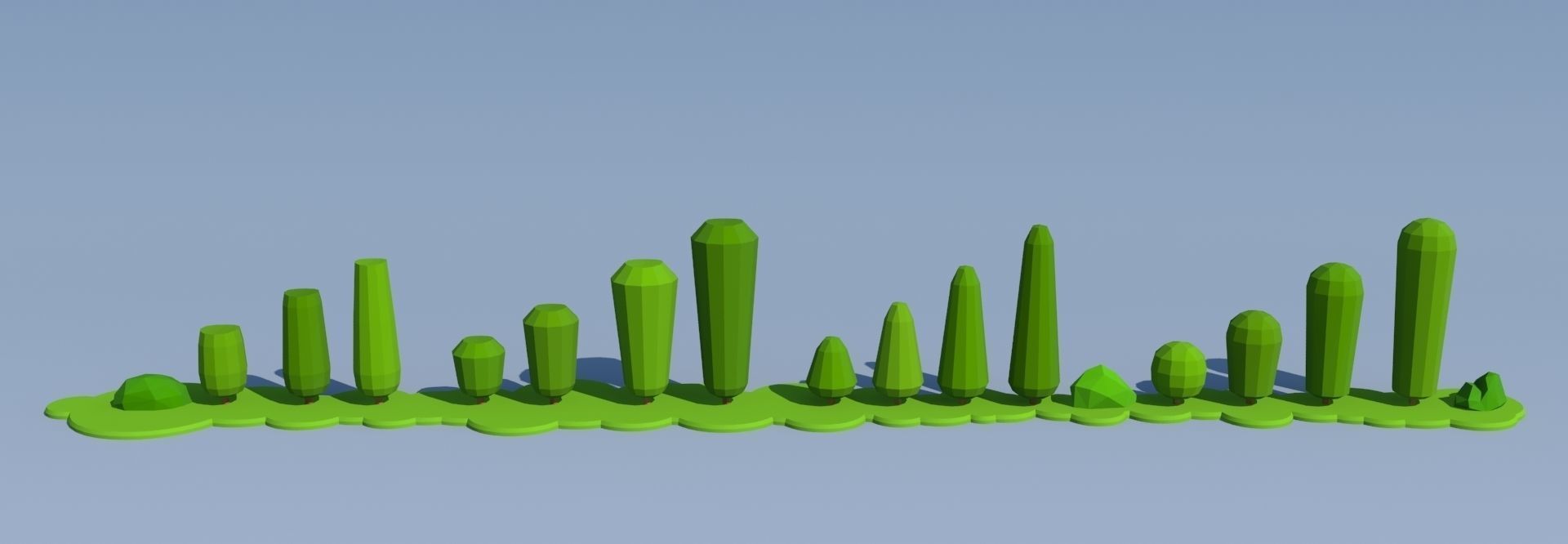 Trees and Bushes Pack - 03 Low-poly 3D model_7