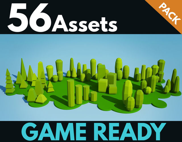 Trees and Bushes Pack - 03 Low-poly 3D model