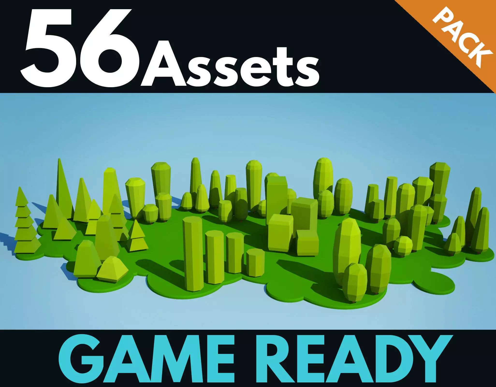 Trees and Bushes Pack - 03 Low-poly 3D model_0