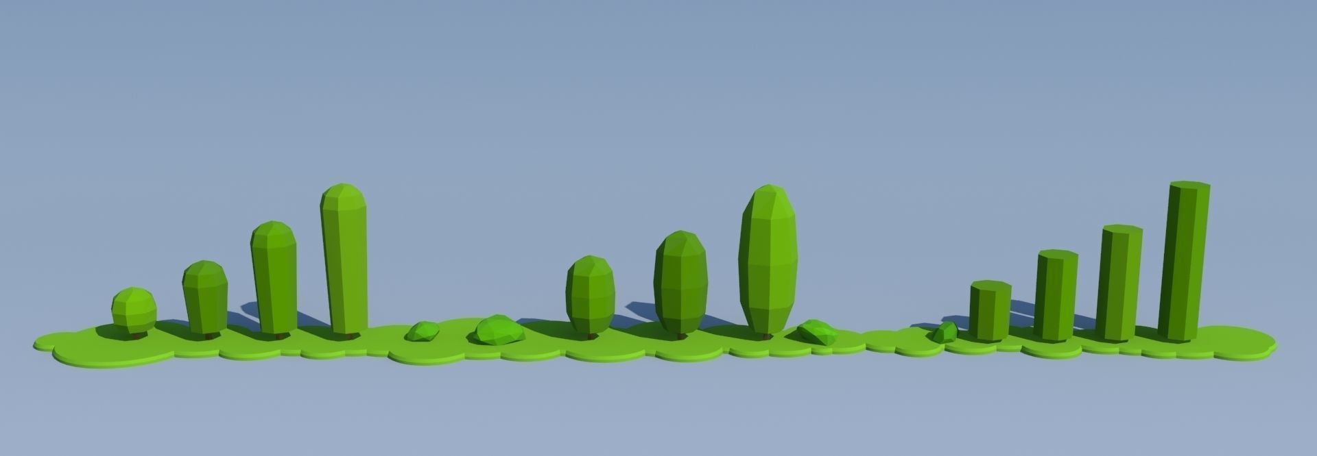 Trees and Bushes Pack - 03 Low-poly 3D model_9