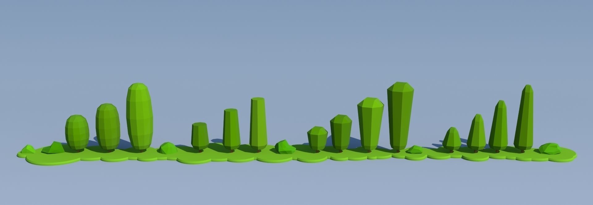 Trees and Bushes Pack - 03 Low-poly 3D model_8