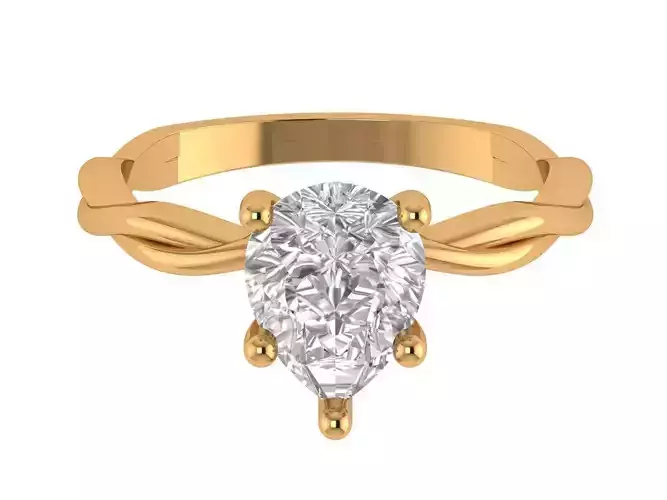  Pear Solitaire Ring