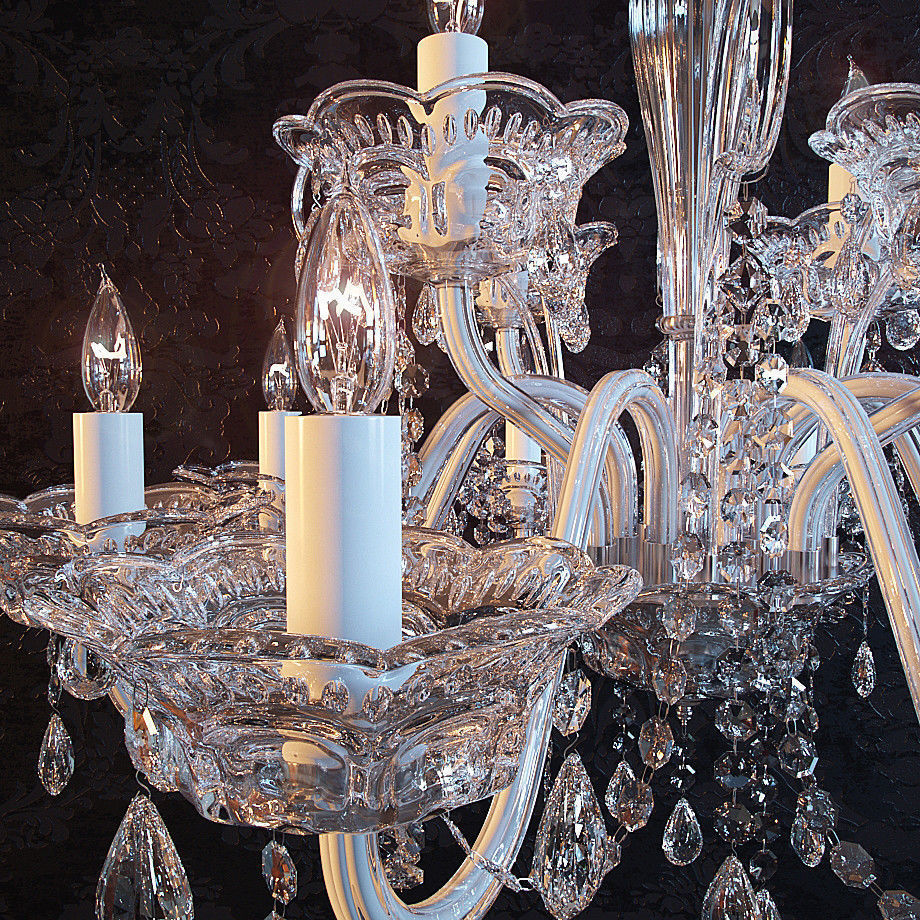 Chandelier with crystals hanging from it 3D model_1