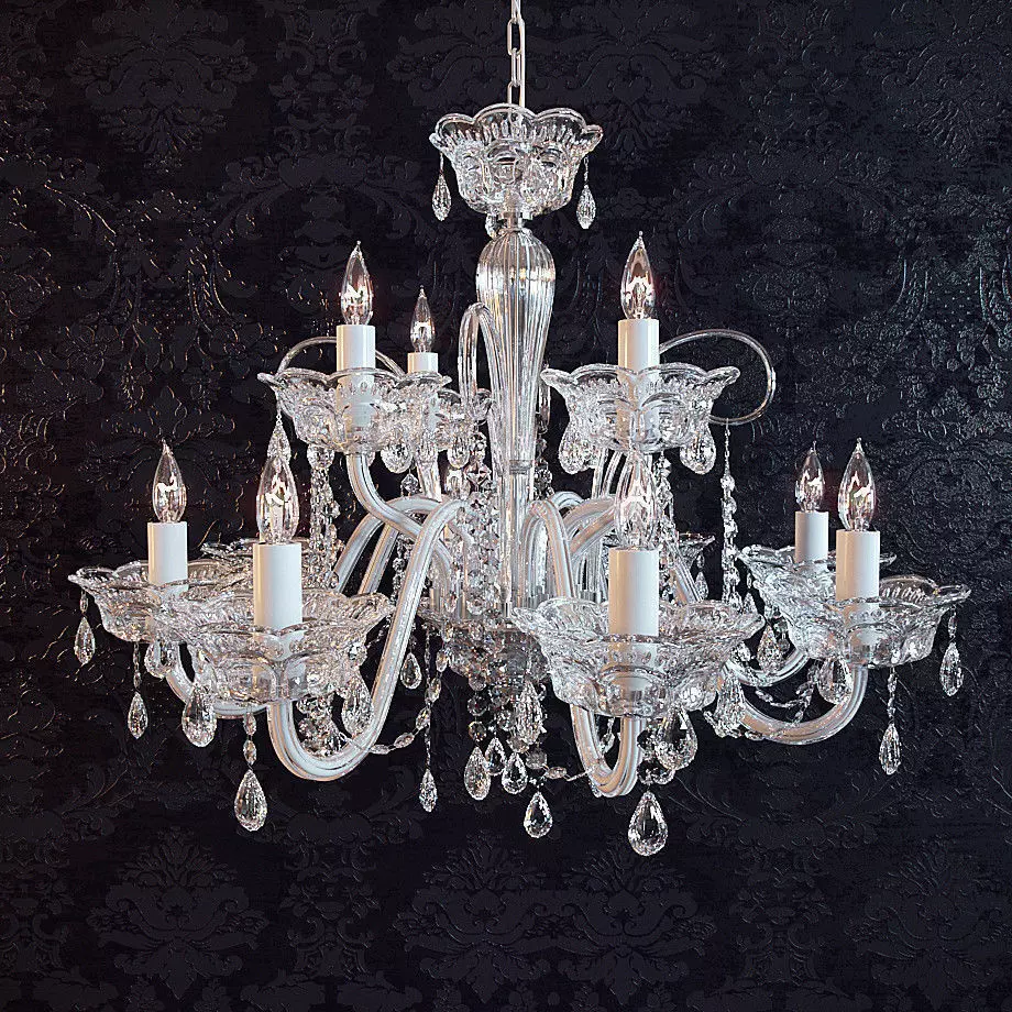 Chandelier with crystals hanging from it 3D model_0