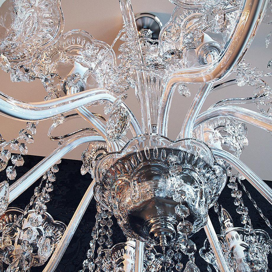Chandelier with crystals hanging from it 3D model_2