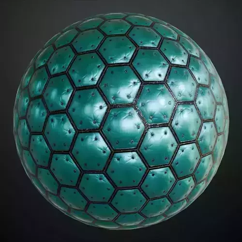 Distressed Hexagonal Tiled Blue and Black Metal PBR Seamless