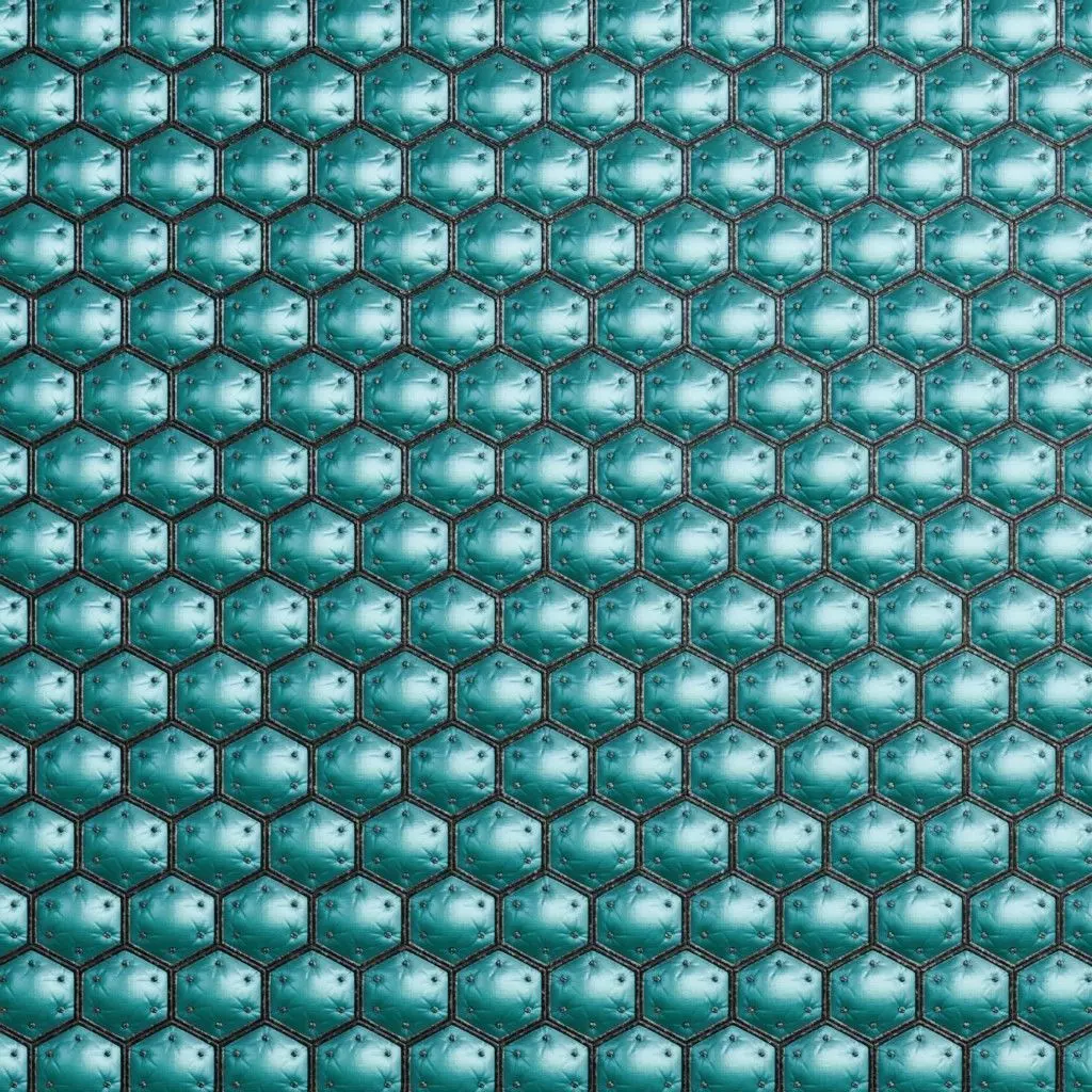 Distressed Hexagonal Tiled Blue and Black Metal PBR Seamless Texture_2