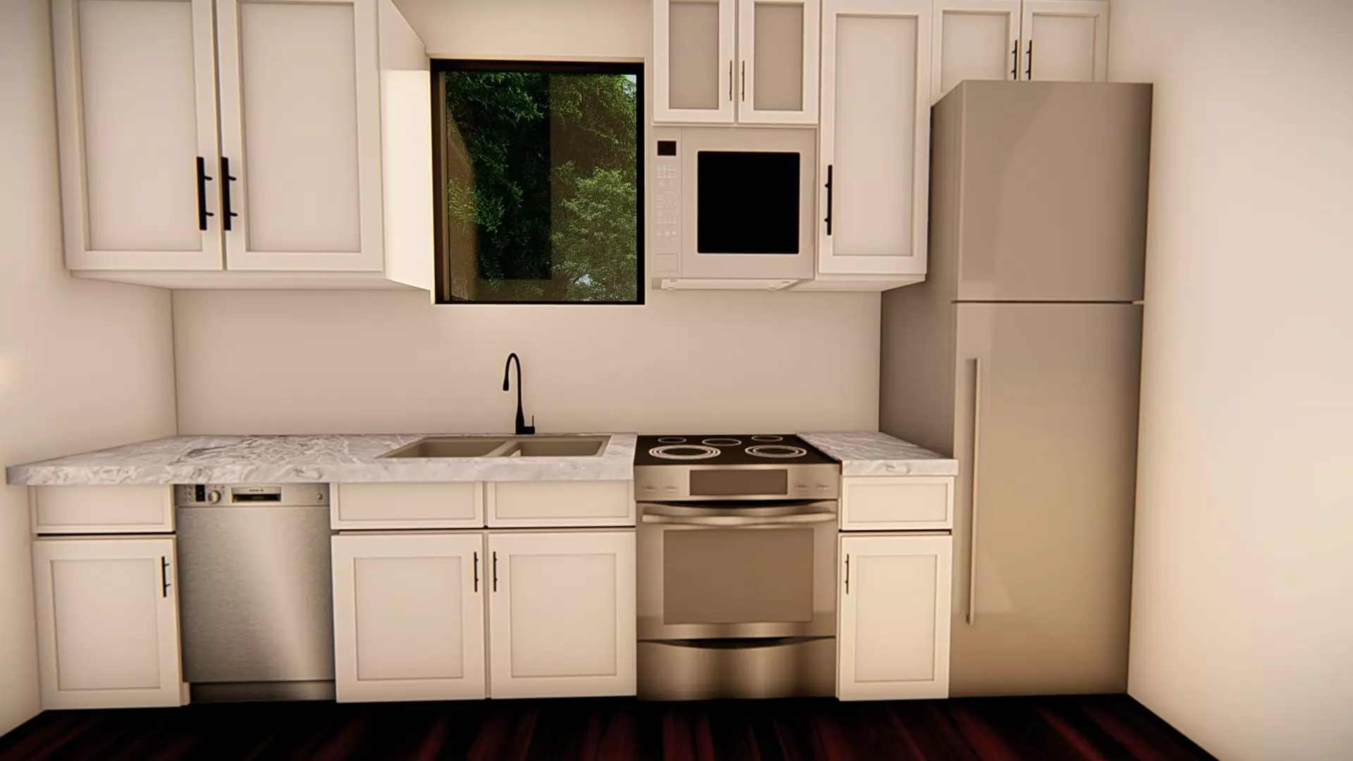 Small Tiny American House 3D Model Modern Minimal design 3D model_6