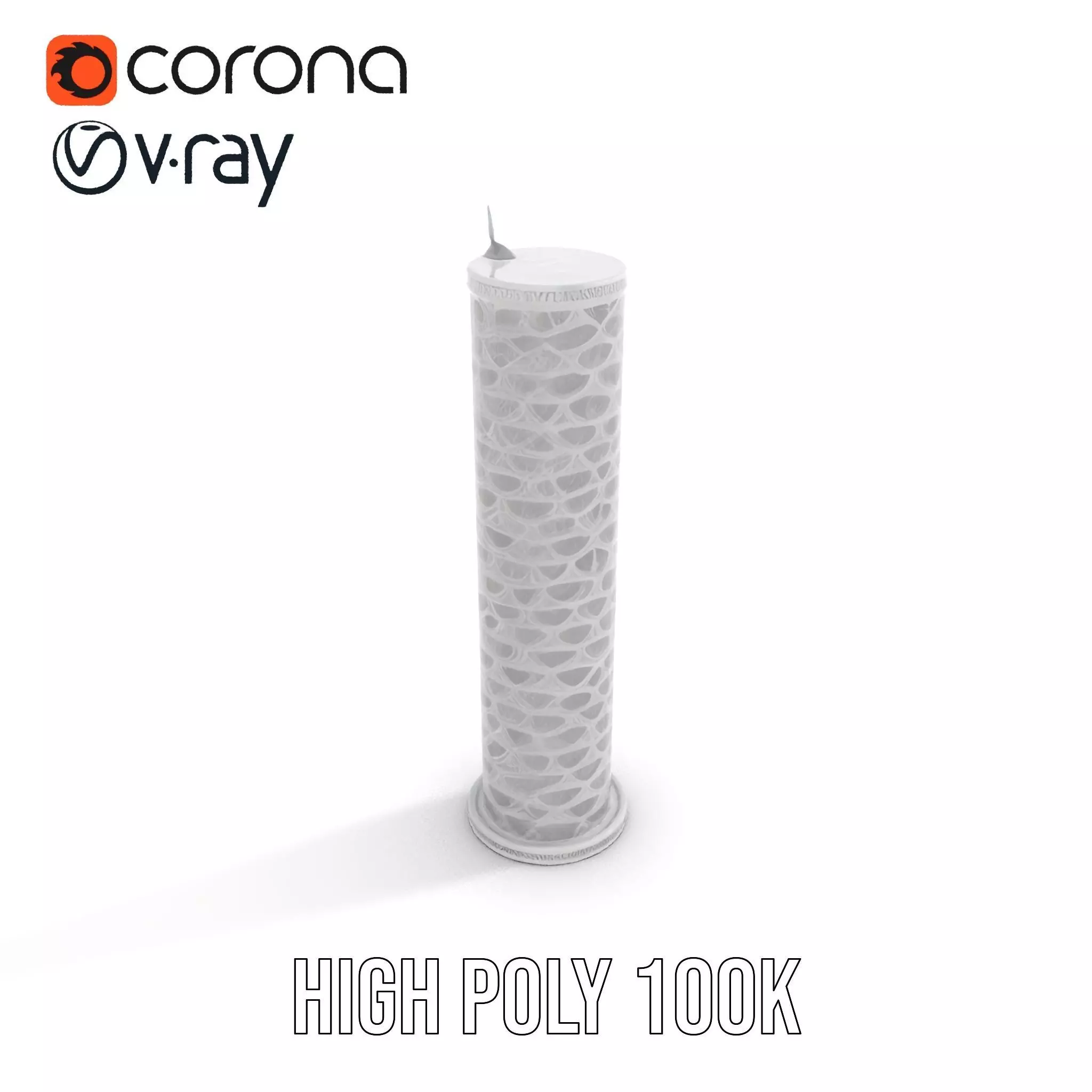 Intricate Silver Cylinder model pack Low-poly 3D model_15