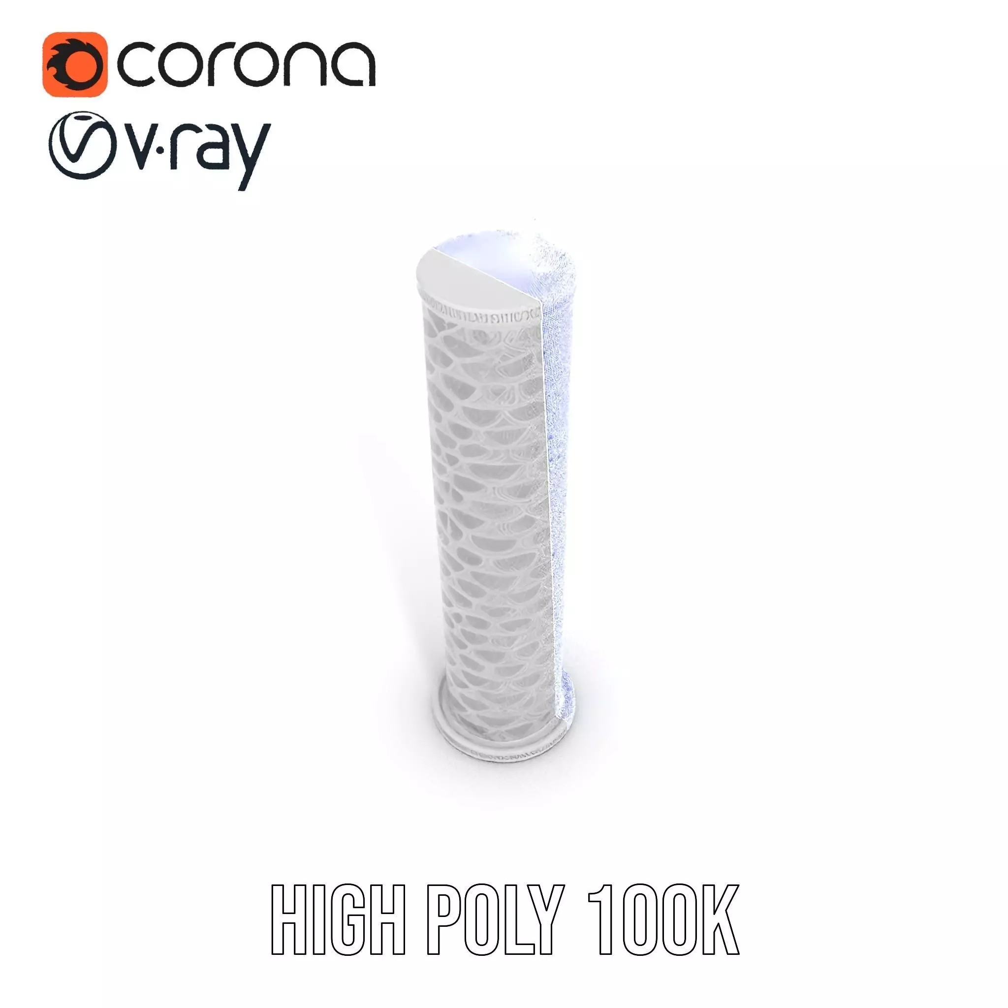 Intricate Silver Cylinder model pack Low-poly 3D model_33