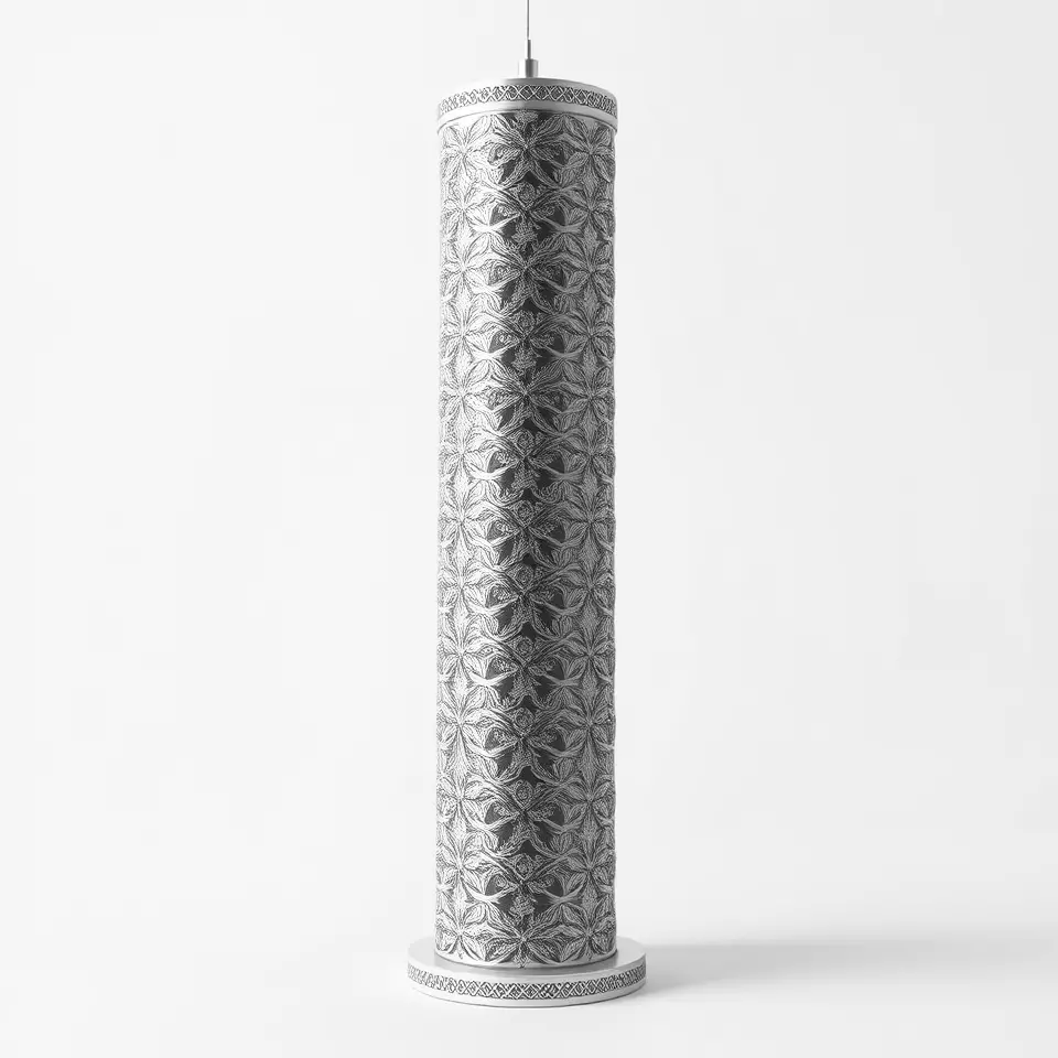 Intricate Silver Cylinder model pack Low-poly 3D model_2