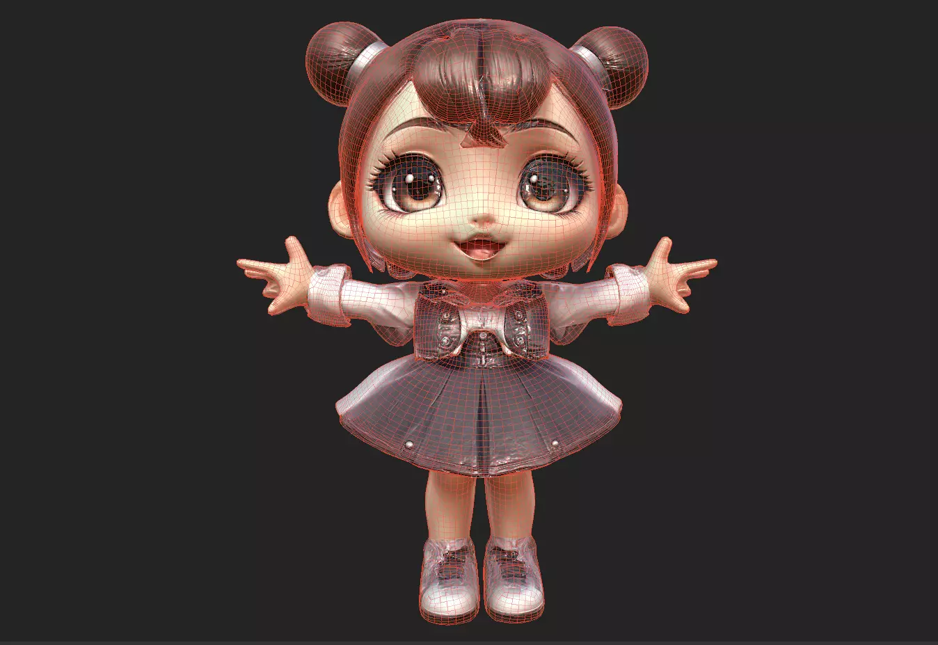 Chibi Adventure Heroes Pack 5 Low-poly 3D model_74