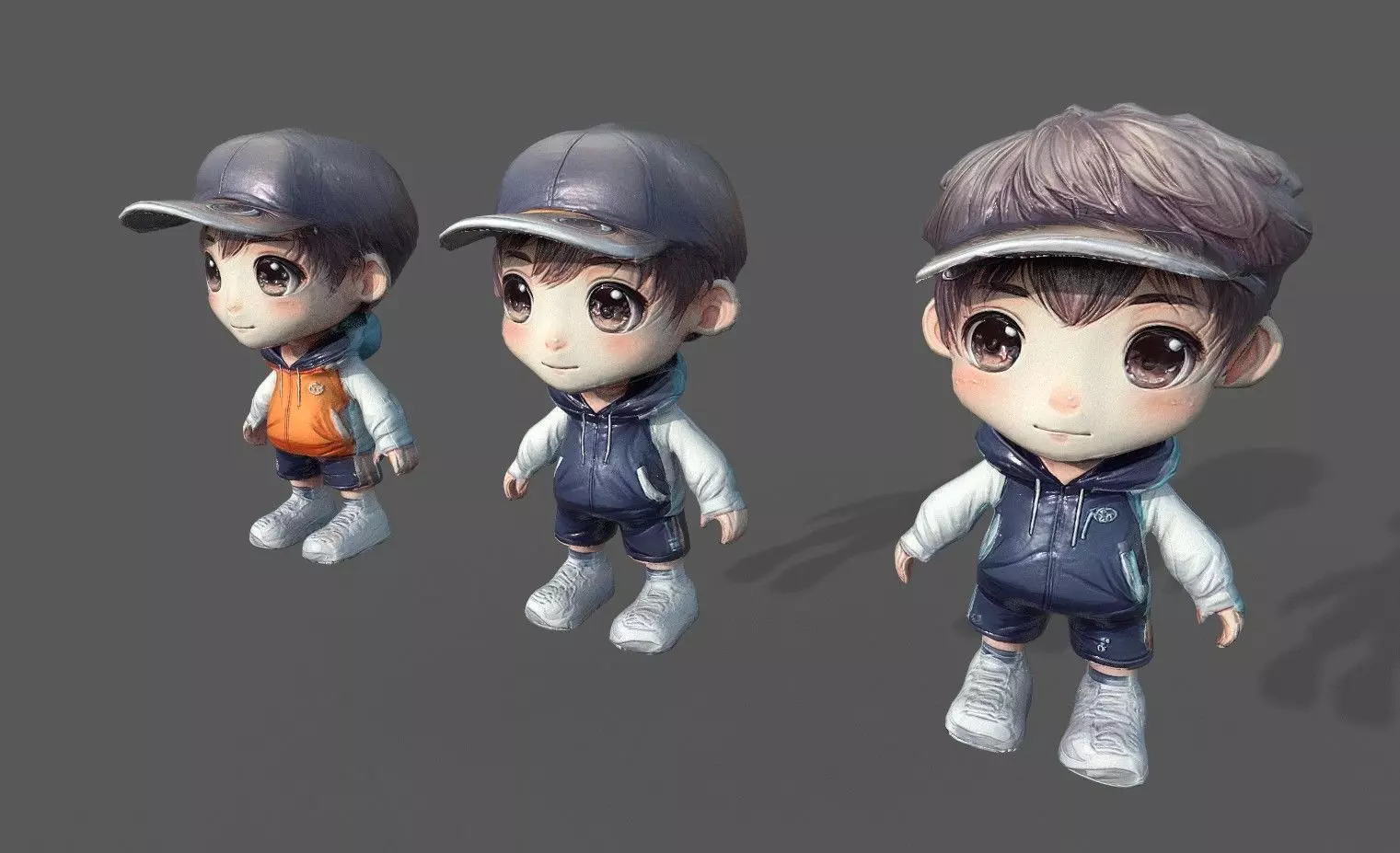 Chibi Adventure Heroes Pack 5 Low-poly 3D model_23