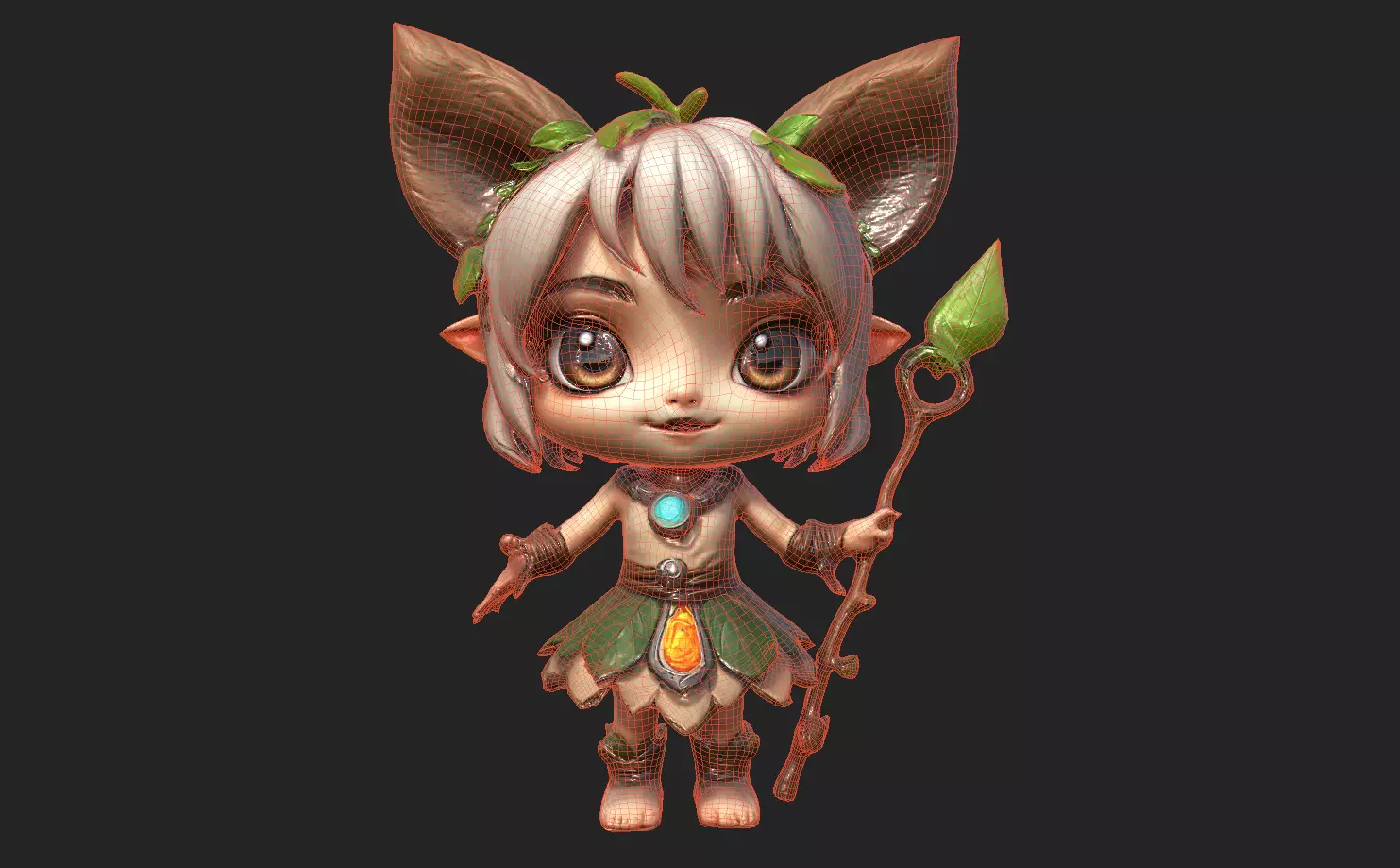 Chibi Adventure Heroes Pack 5 Low-poly 3D model_64
