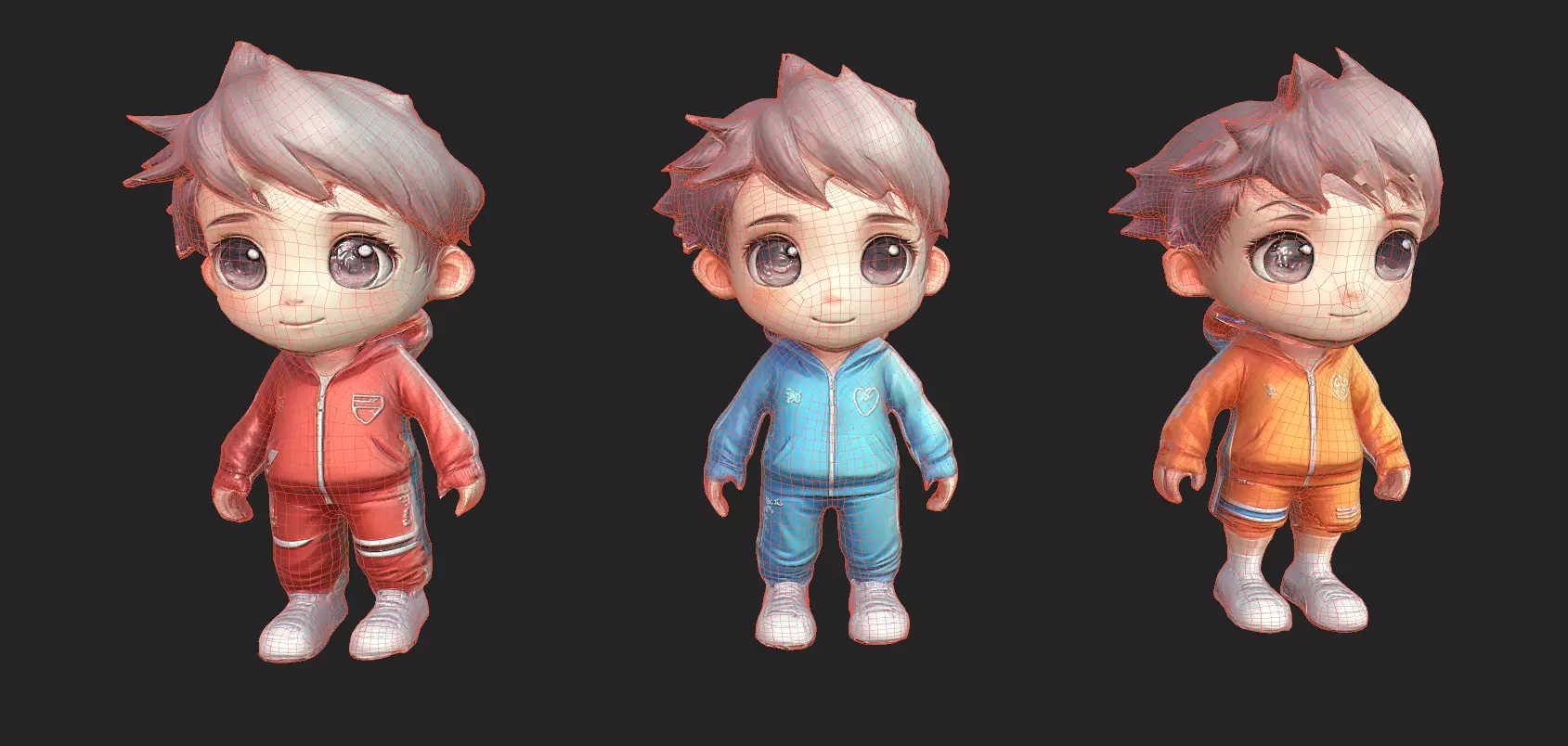 Chibi Adventure Heroes Pack 5 Low-poly 3D model_62
