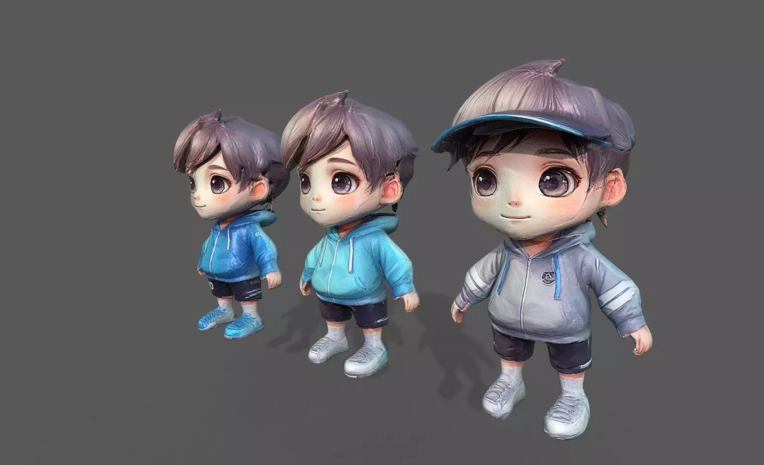Chibi Adventure Heroes Pack 5 Low-poly 3D model_22