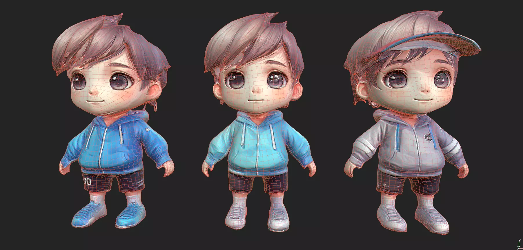 Chibi Adventure Heroes Pack 5 Low-poly 3D model_67