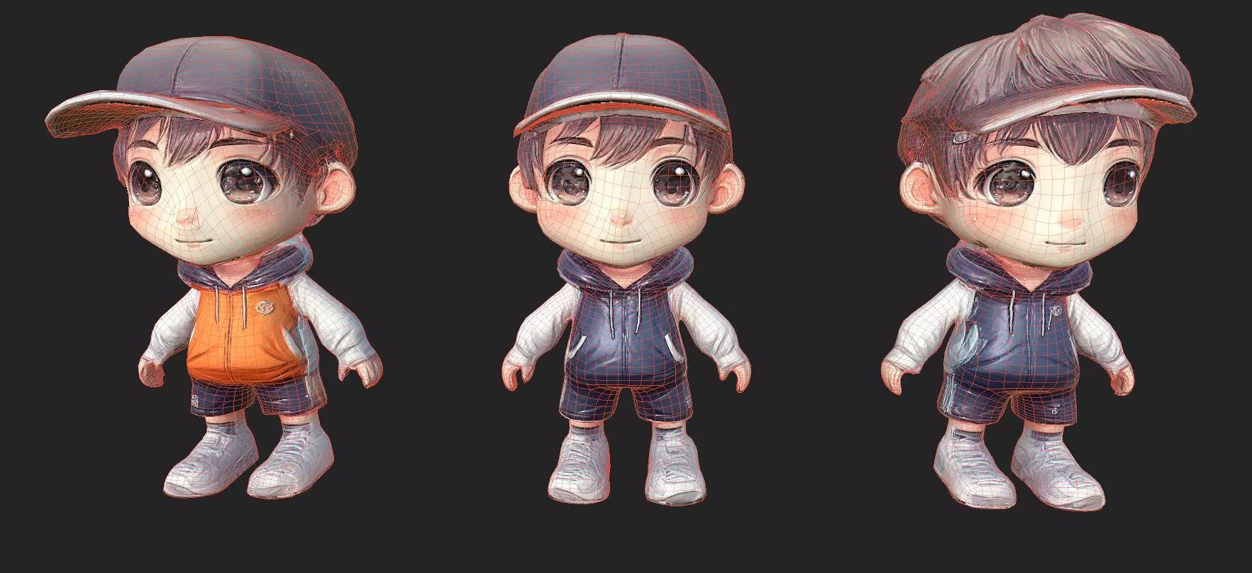 Chibi Adventure Heroes Pack 5 Low-poly 3D model_68