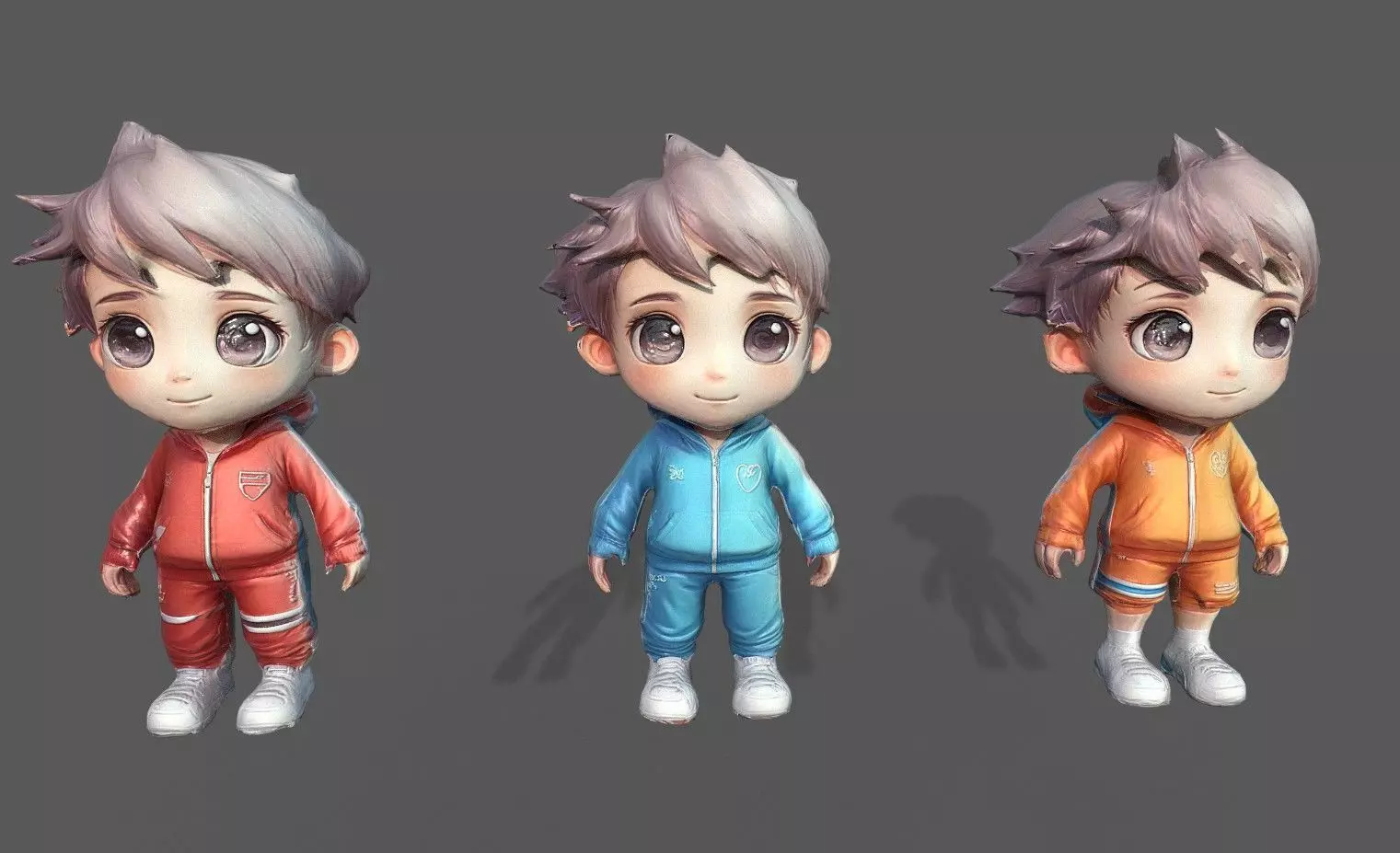 Chibi Adventure Heroes Pack 5 Low-poly 3D model_2