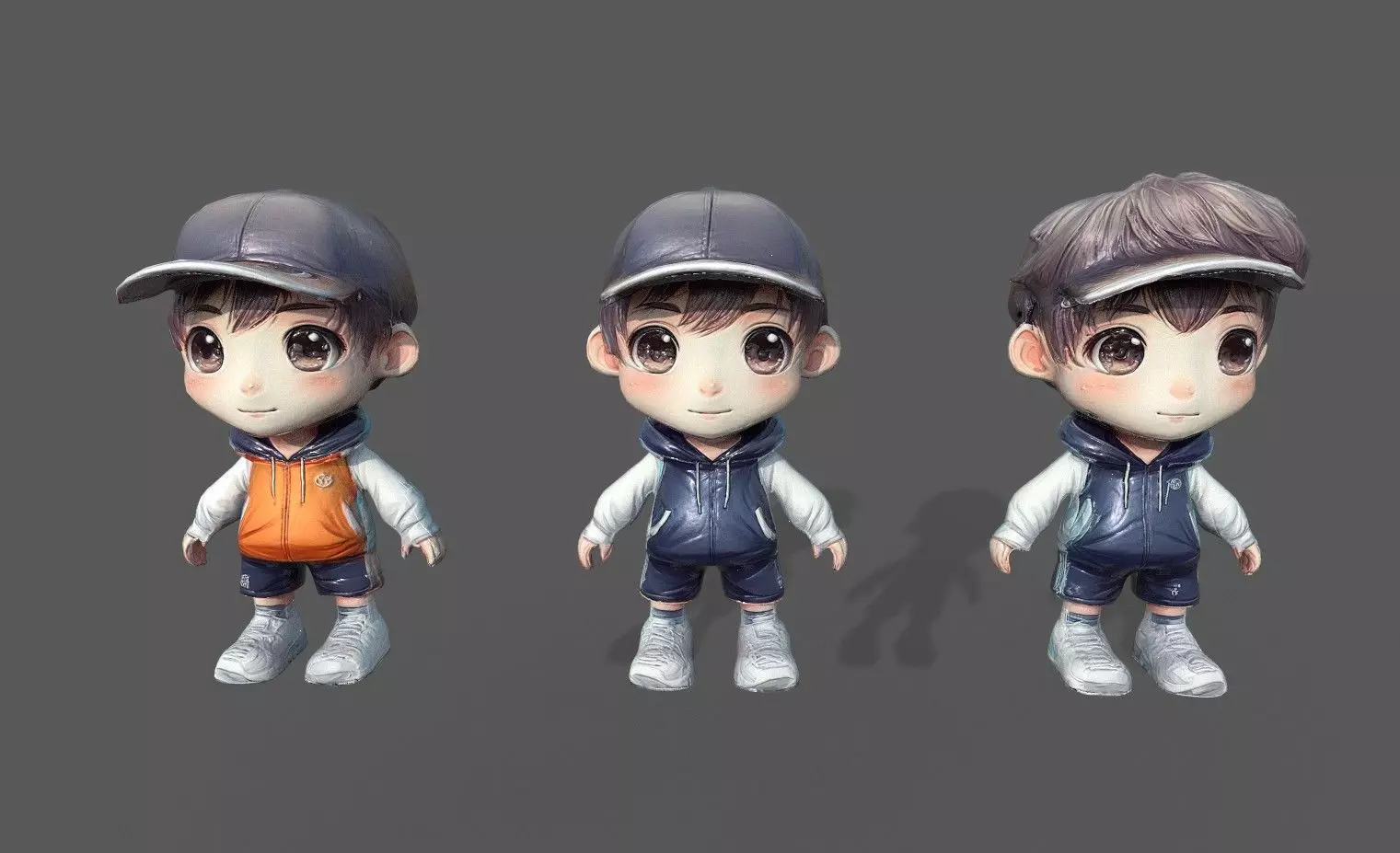 Chibi Adventure Heroes Pack 5 Low-poly 3D model_8