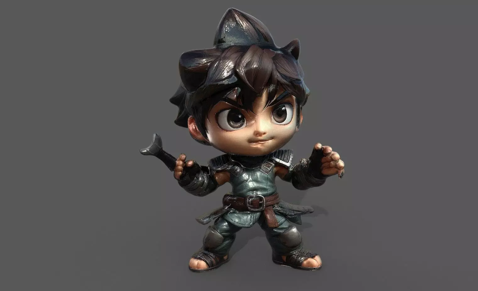 Chibi Adventure Heroes Pack 5 Low-poly 3D model_3
