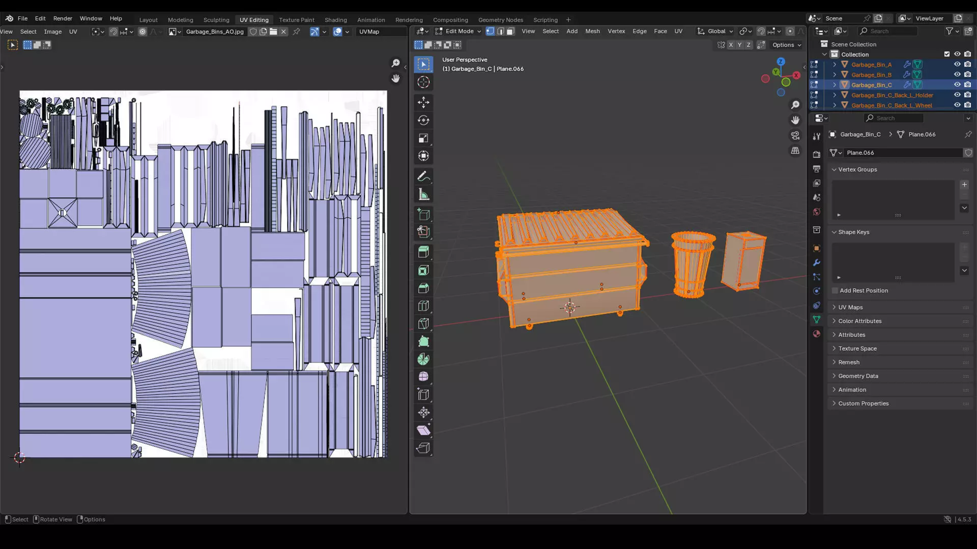 Garbage Bins Low-poly 3D model_12