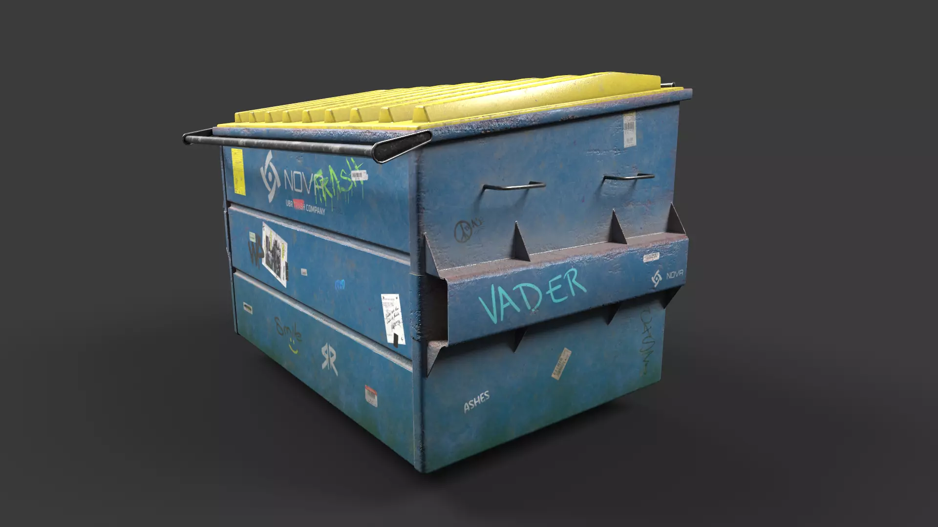 Garbage Bins Low-poly 3D model_3