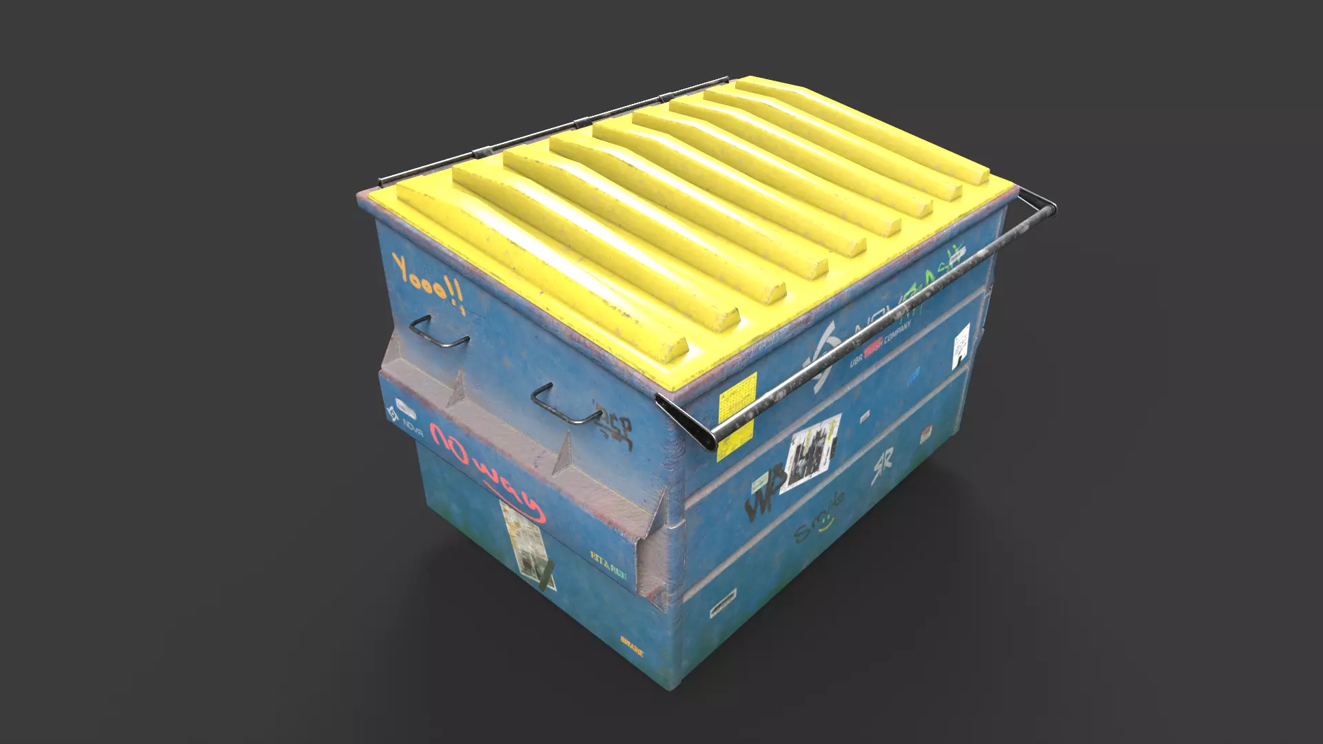 Garbage Bins Low-poly 3D model_6