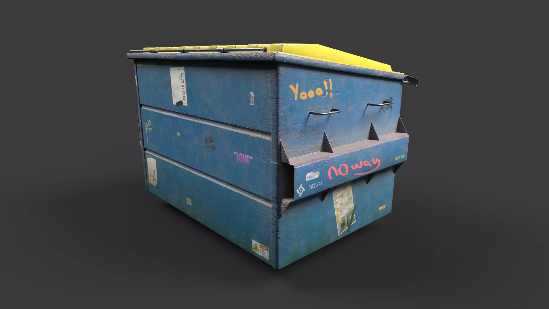 Garbage Bins Low-poly 3D model_4