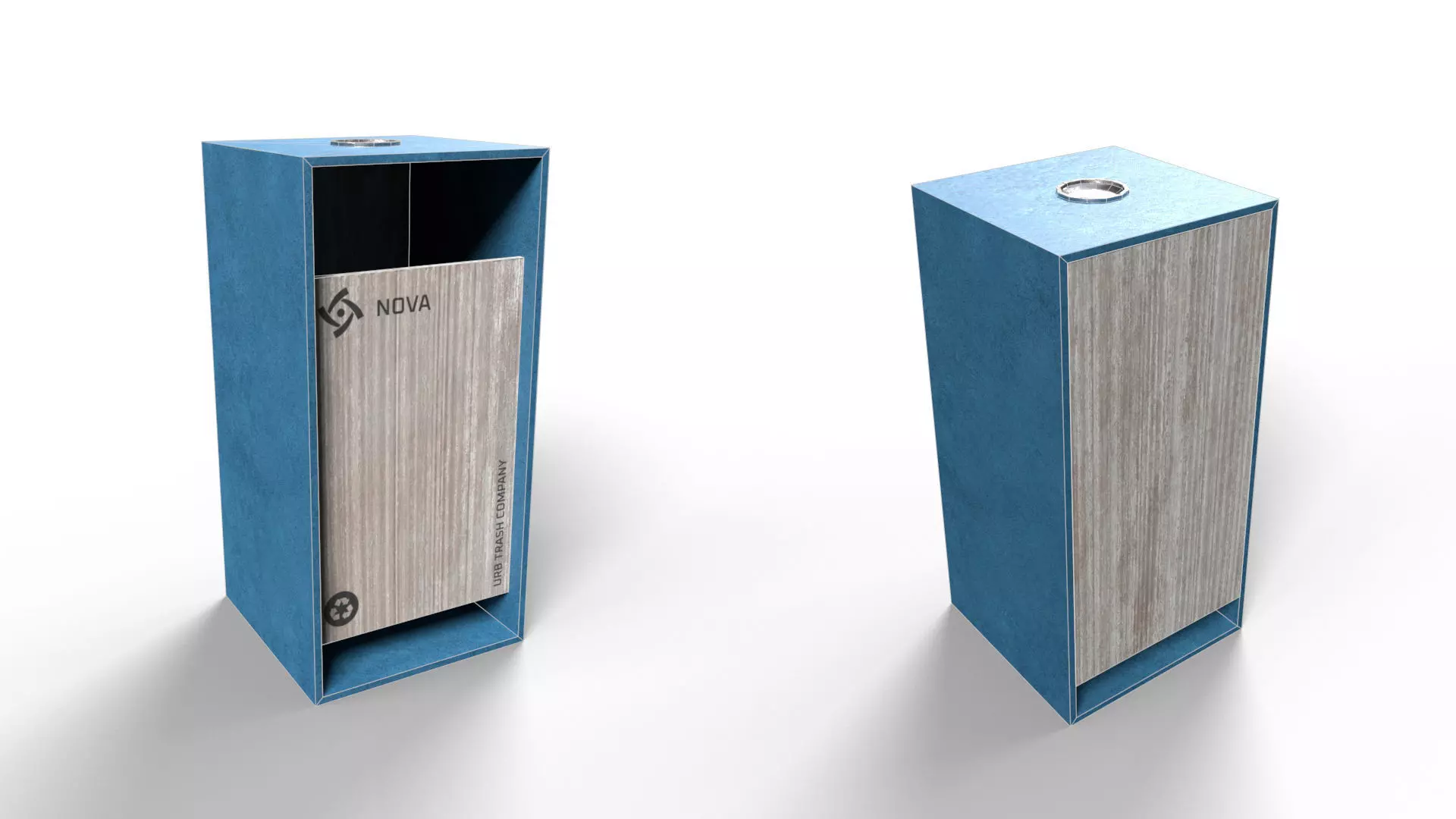 Garbage Bins Low-poly 3D model_10