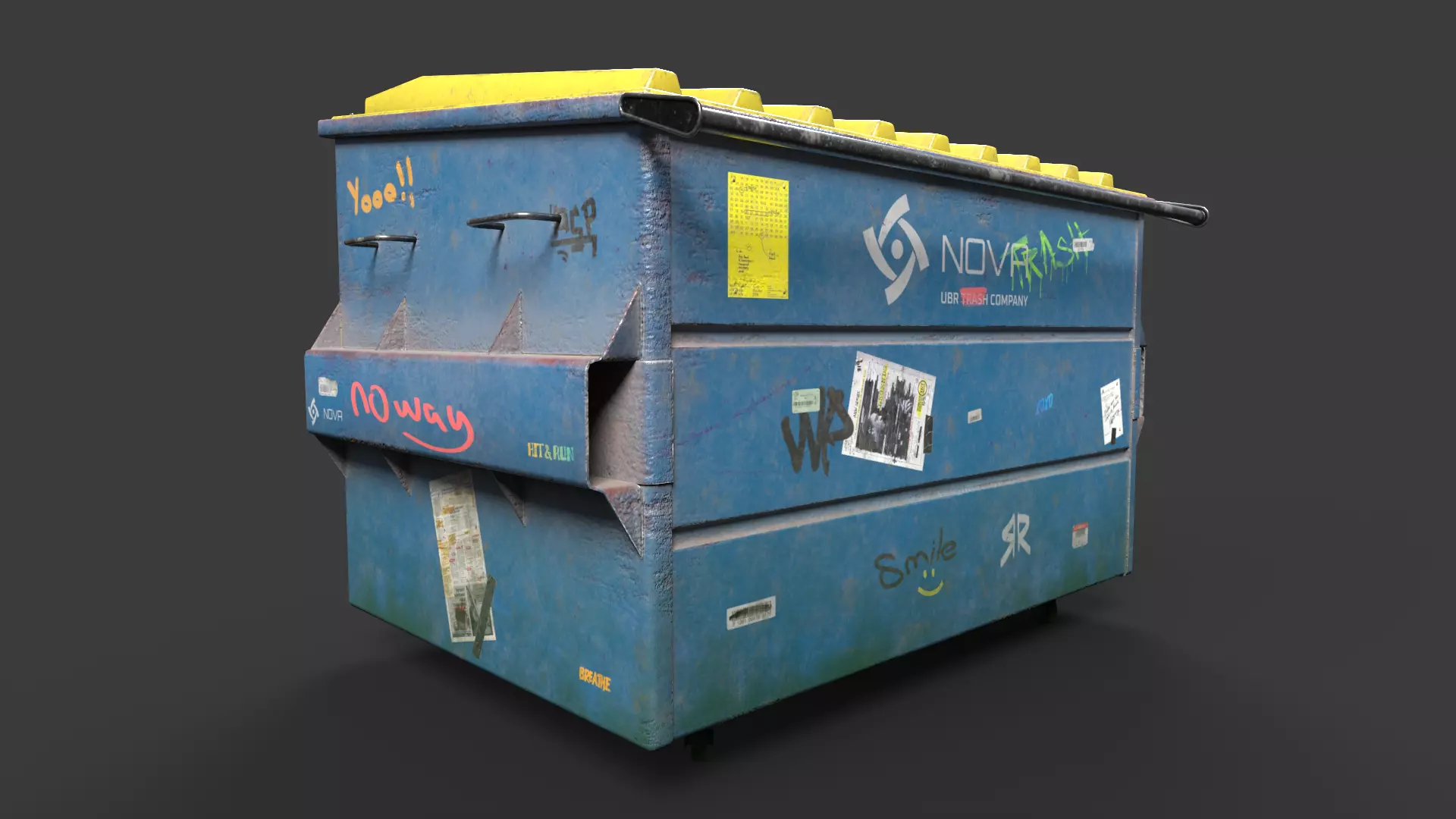 Garbage Bins Low-poly 3D model_2